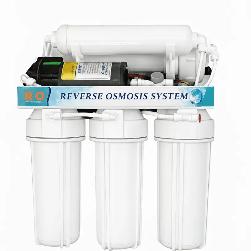 Umkehrosmoseanlage 600 GPD mit 5 Stufen Filtergehäusen, Druckerhöhungspumpe, Membrangehäuse Trinkwasserfilter für sauberes Wasser.
