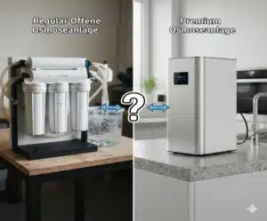 Vergleich, offene Osmoseanlage gegenüber Premium